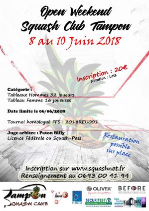 Open tampon 8 au 10 juin 2018