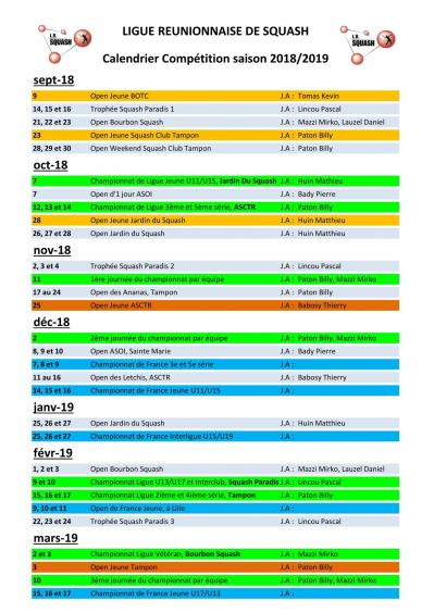 Tournois 2018 2019 partie 1